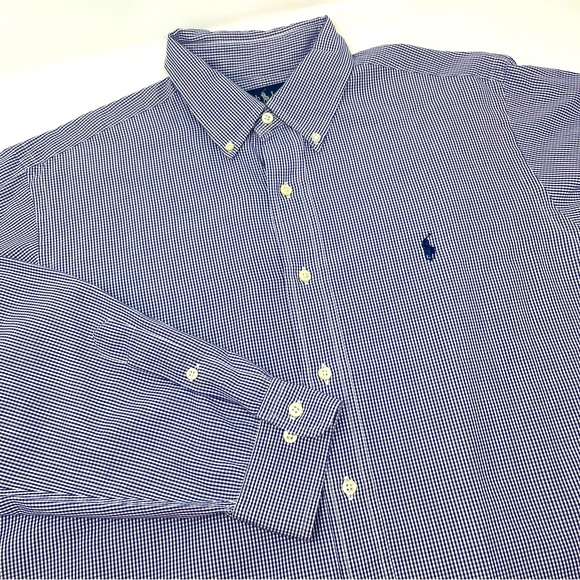 Ralph Lauren Other - Ralph Lauren Blue White Checked Blue Pony Buttondown LongSleeve‎ ClassicFit 16.5